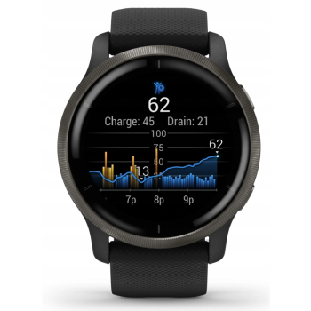 Smartwatch Garmin Venu 2 GPS Amoled Wi-Fi Bluetooth 5 ATM czarny