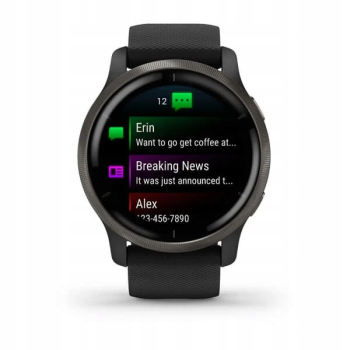 Smartwatch Garmin Venu 2 GPS Amoled Wi-Fi Bluetooth 5 ATM czarny