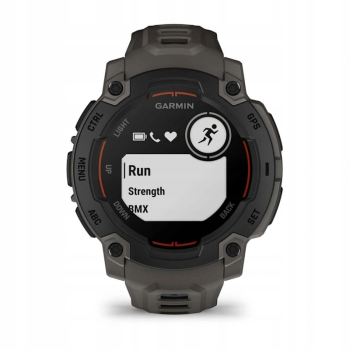 Smartwatch Garmin Instinct E czarny okrągły z gumowym paskiem