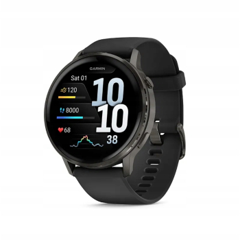 Garmin Venu 4 45 mm Czarny z paskiem silikonowym