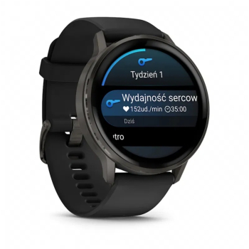 Garmin Venu 4 45 mm Czarny z paskiem silikonowym